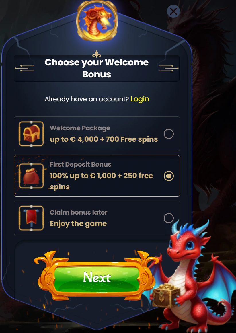 Dragon Slots înregistrare